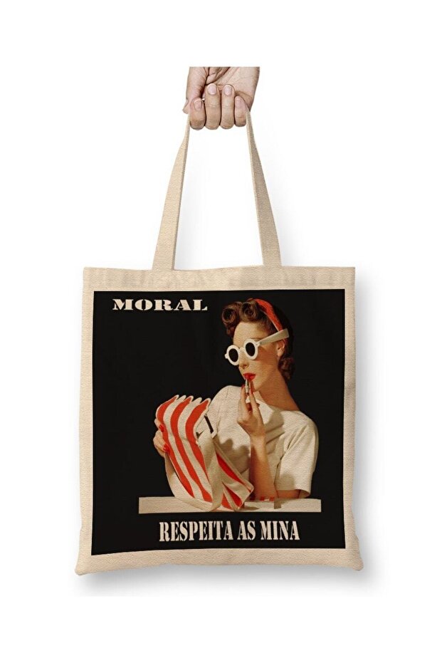 Respeita الأخلاقية كما مينا حقيبة قماش مقبض طويل