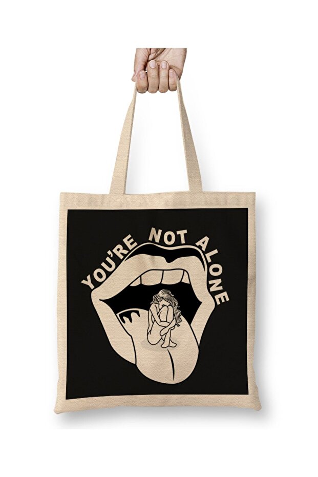 Mental Health You're Not Alone Cloth Bag Long Handle
