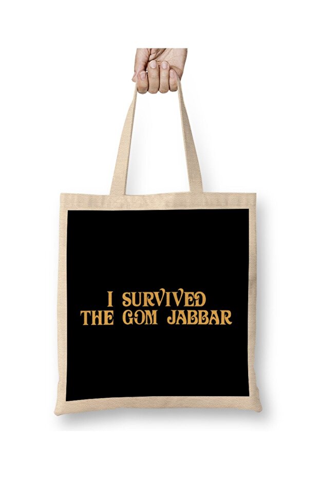 حقيبة قماش Dune I Survived The Gom Jabbar بمقبض طويل