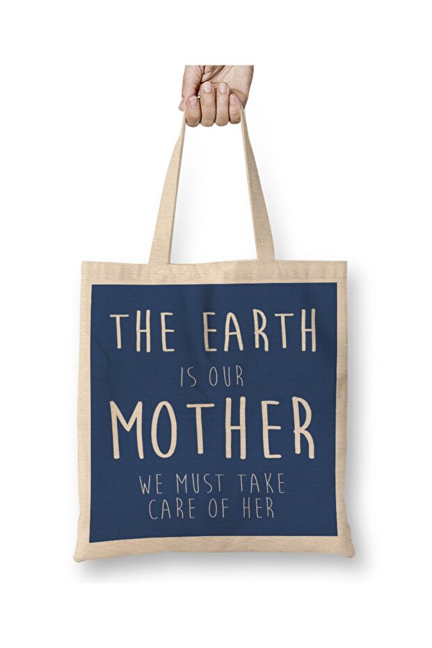 Climate Change The Earth Is Our Mother We Must Take Care Of Her Cloth Bag Long Handle