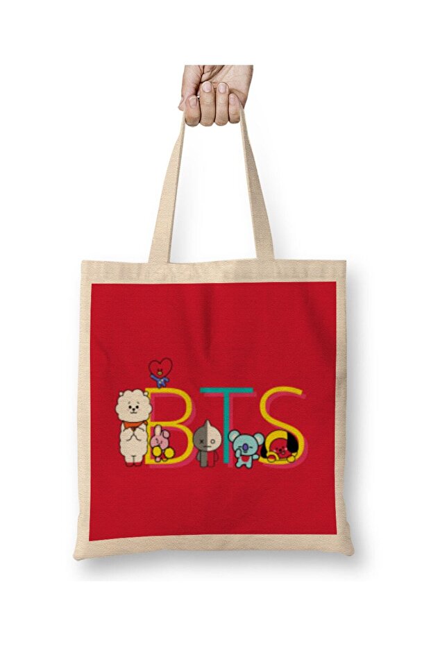 حقيبة قماش هدية Bts Army Bt21 بمقبض طويل