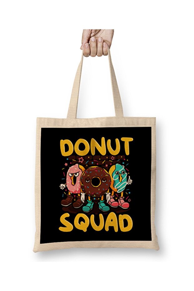 Cute & Funny Donut Squad Donut Lover Tote Bag Long Handle