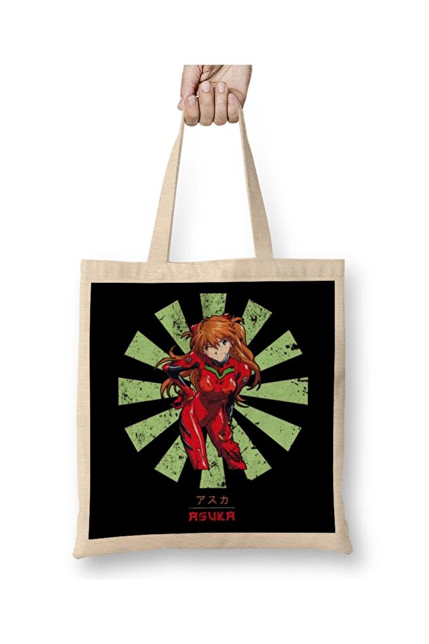 Asuka Evangelion Retro Japanese Tote Bag Long Handle