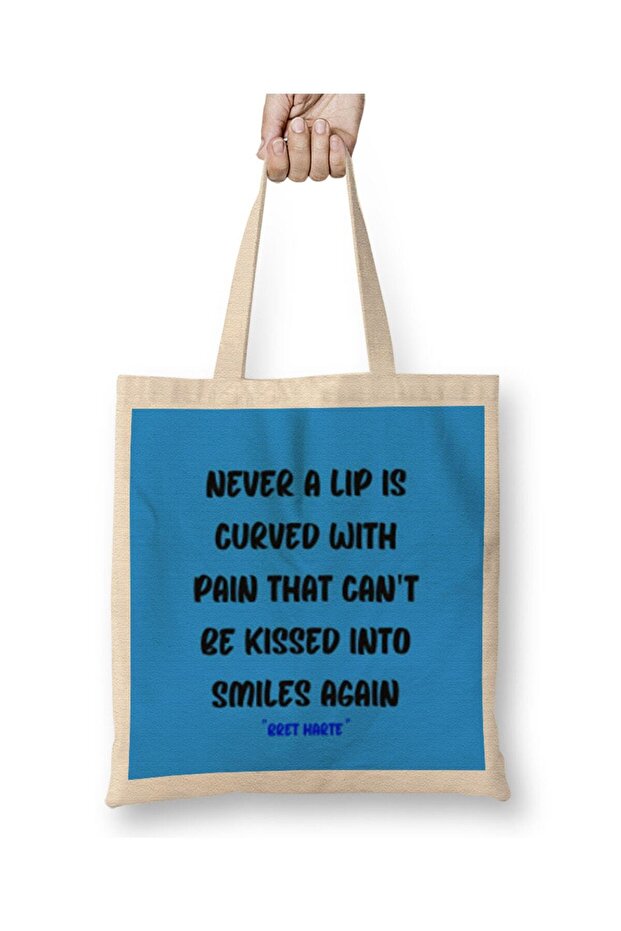 Smile emoji Quotes Funny Happy Face love Gift Cloth Bag Long Handle