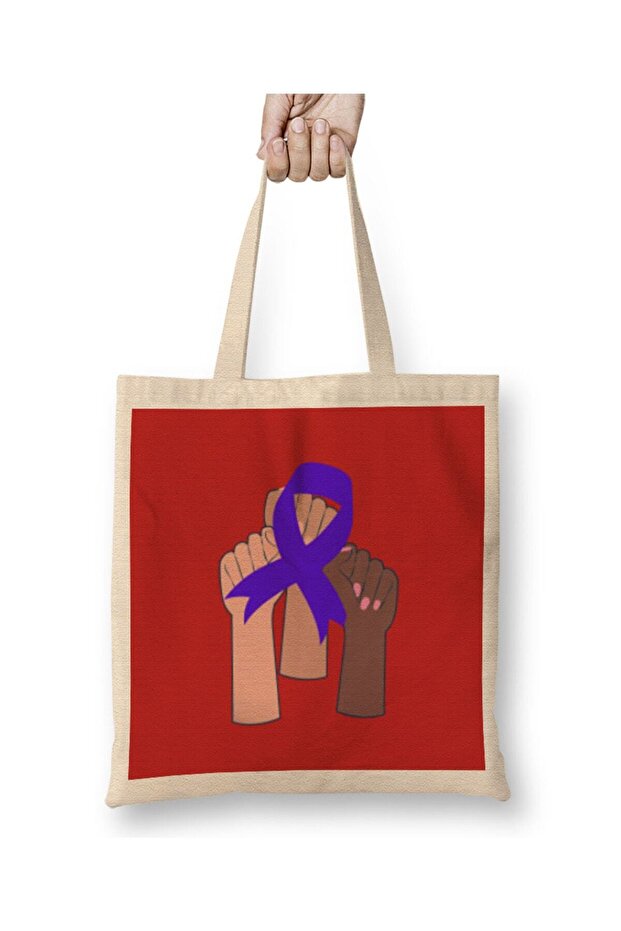 حقيبة قماشية غير قابلة للكسر من CROHN'S & AWARENESS Warrior بمقبض طويل