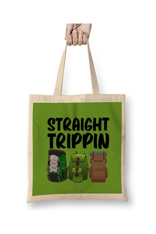 Funny Travel Gift design Lover-Trippin Wanderlust Journey Adventurer Vacation Tote Bag Long Handle
