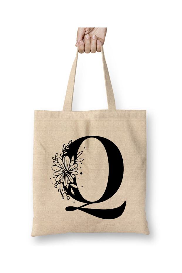 Letter Q Cloth Bag with Long Handle