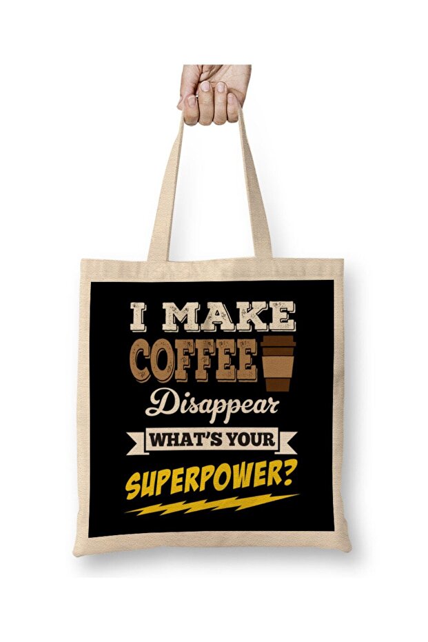 حقيبة حمل ذات مقبض طويل من I Make Coffee Disappear Whats Your Superpower