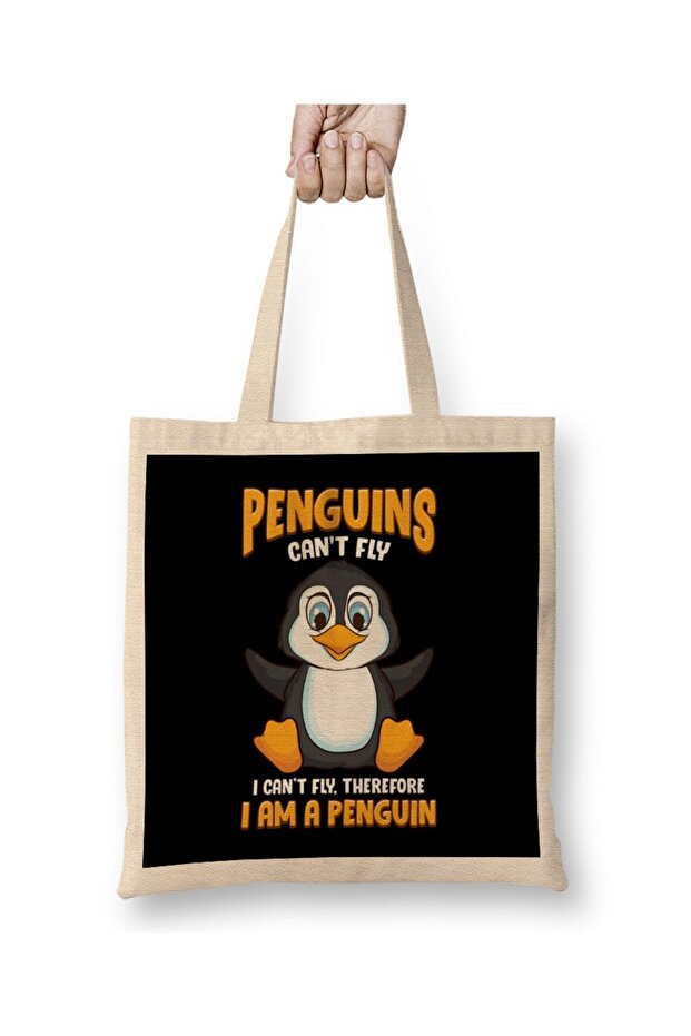 حقيبة حمل من Penguins Can t Fly And Therefore I Am a Penguin بمقبض طويل