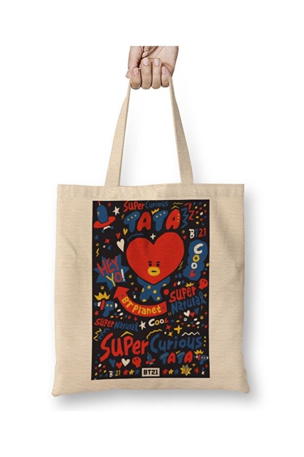 حقيبة حمل Bt21 Tata Tee Bts بمقبض طويل
