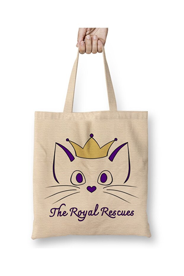 حقيبة قماش بشعار Cats The Royal Rescues بمقبض طويل
