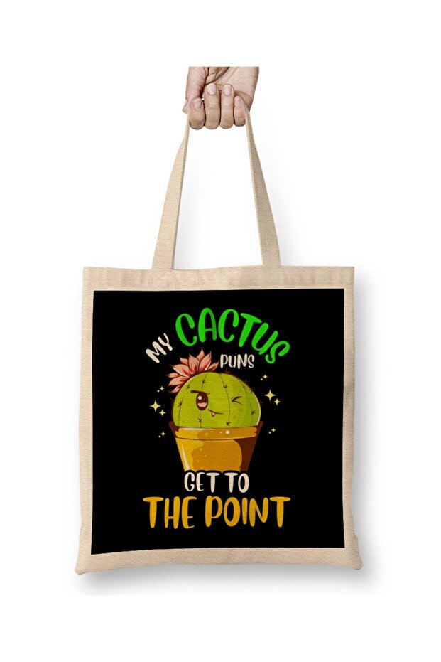 حقيبة حفاضات My Cactus Puns Get To The Point Winking Plant بمقبض طويل