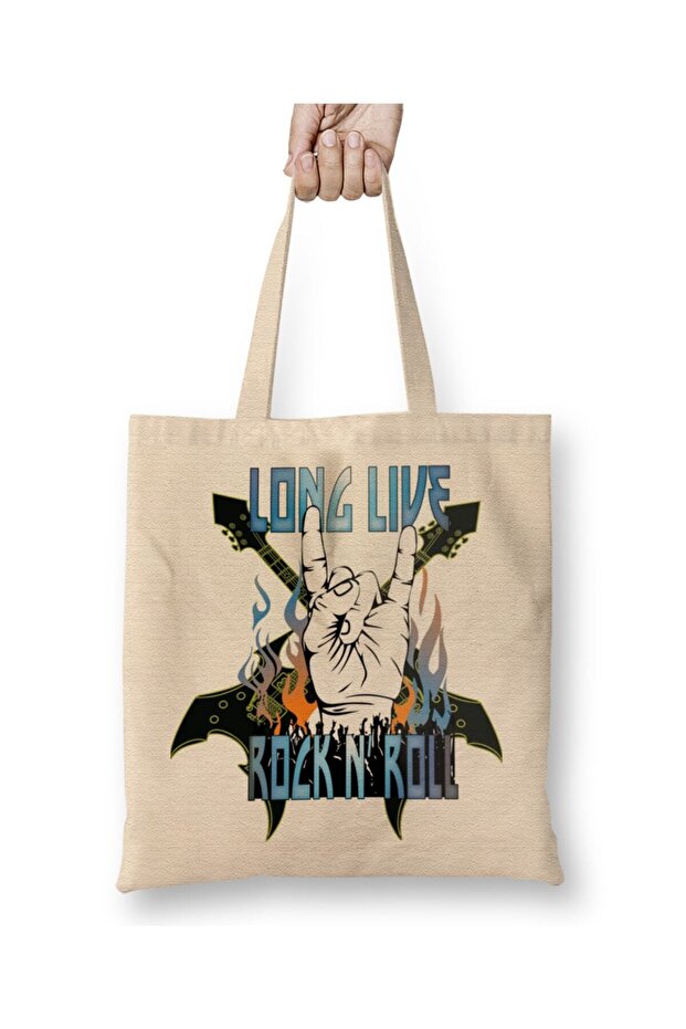 حقيبة قماش Long Live Rock N' Roll 05 بمقبض طويل