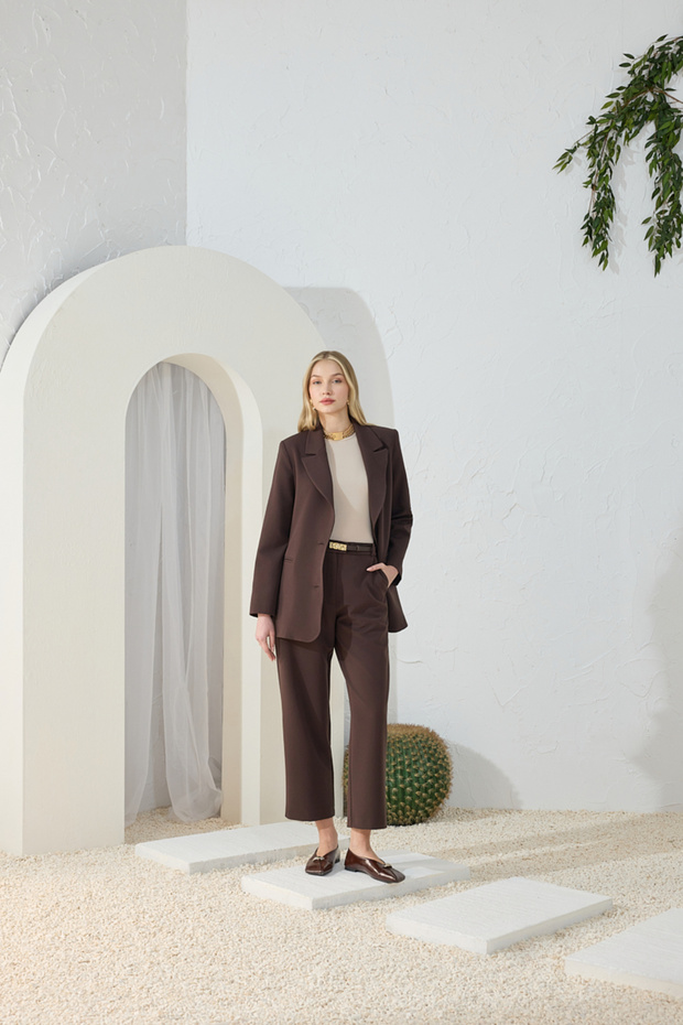 Brown Classic Pants - 1