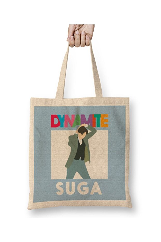حقيبة قماش BTS Dynamite Suga بمقبض طويل