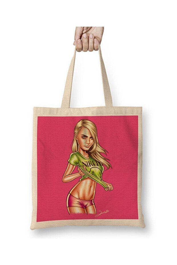 Nirvana Cara Delevingne Tote Bag Long Handle
