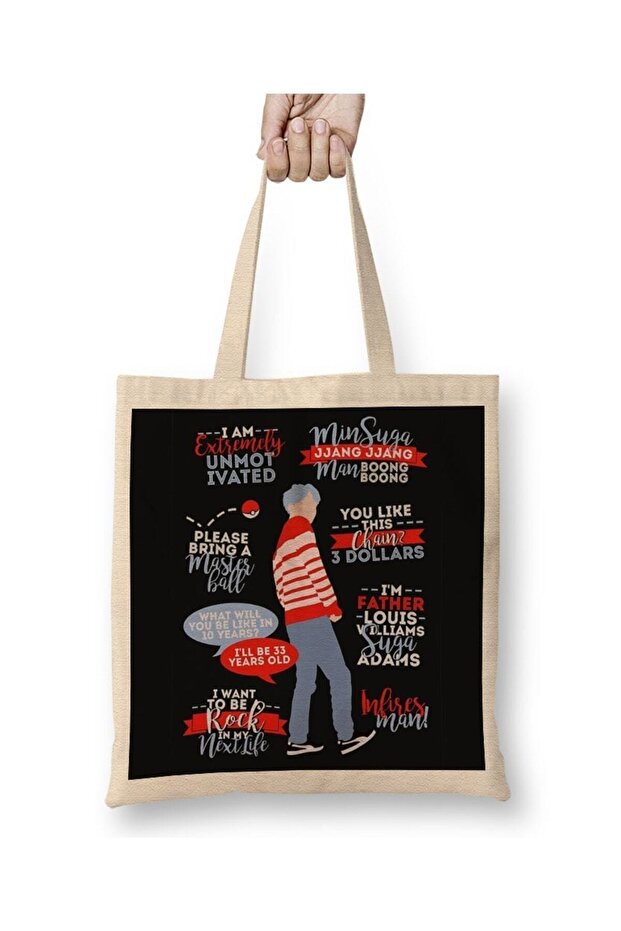 Bts Suga Quotes Tote Bag Long Handle