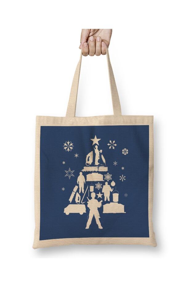 Home Alone Christmas Tree Silhouette Tote Bag Long Handle