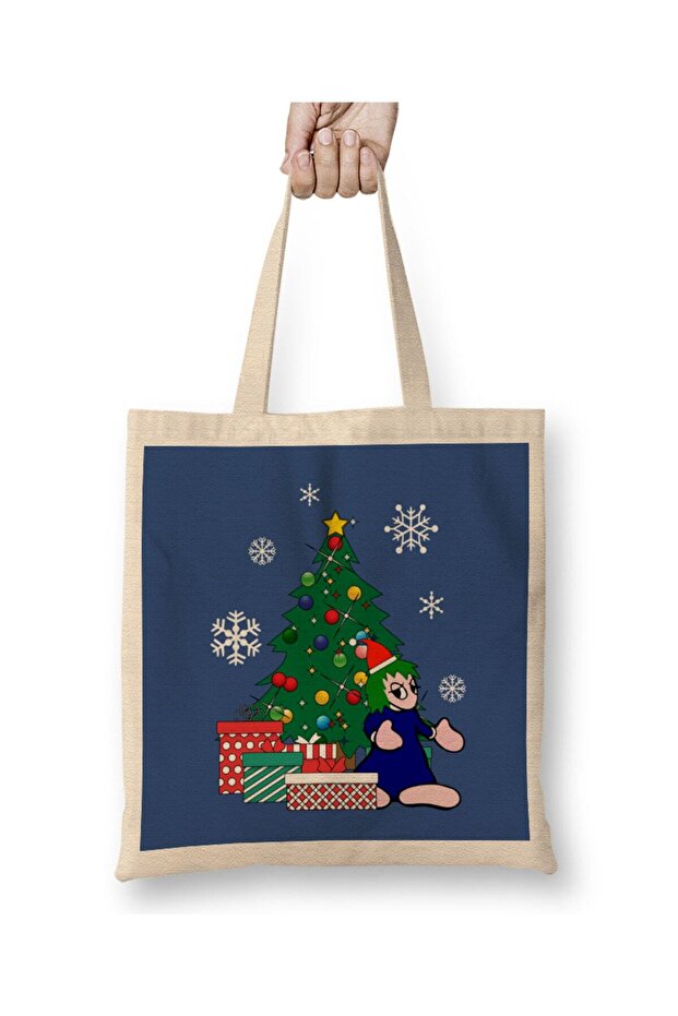 حقيبة قماش Lemmings Around The Christmas Tree بمقبض طويل