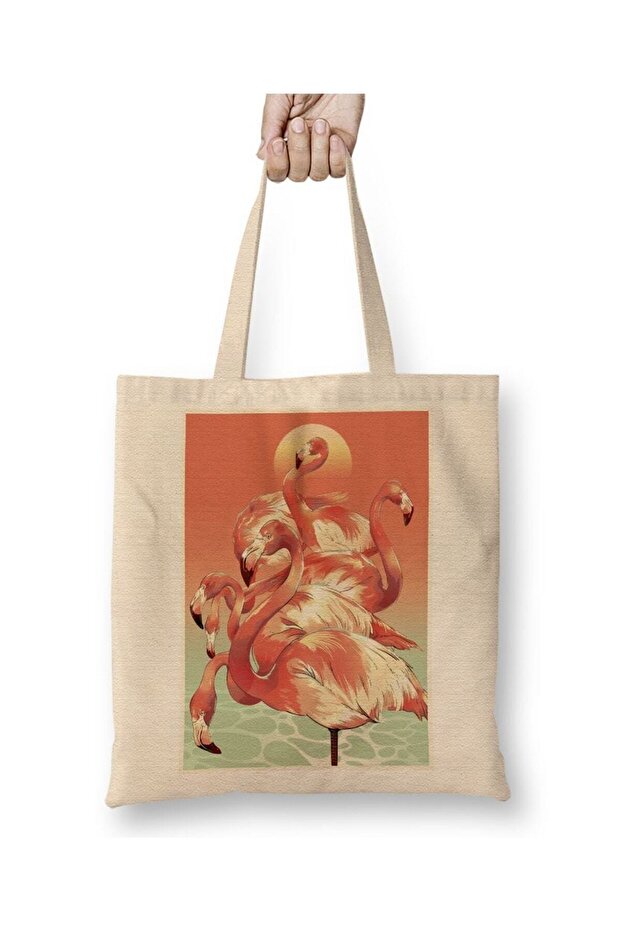 Flamingos Cloth Bag Long Handle