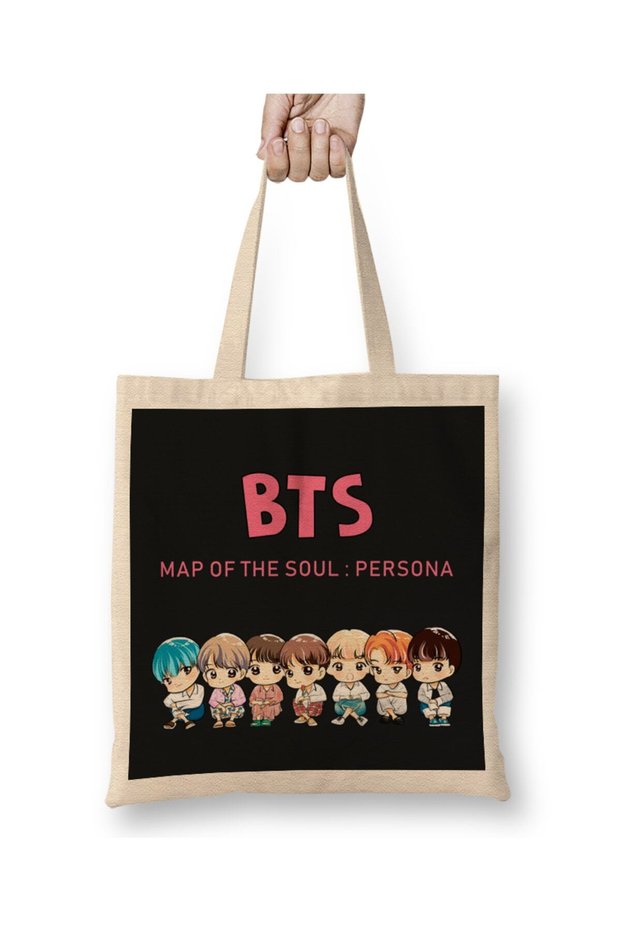 Kpop Bts Chibi Map Of The Soul Persona 01 Cloth Bag Long Handle