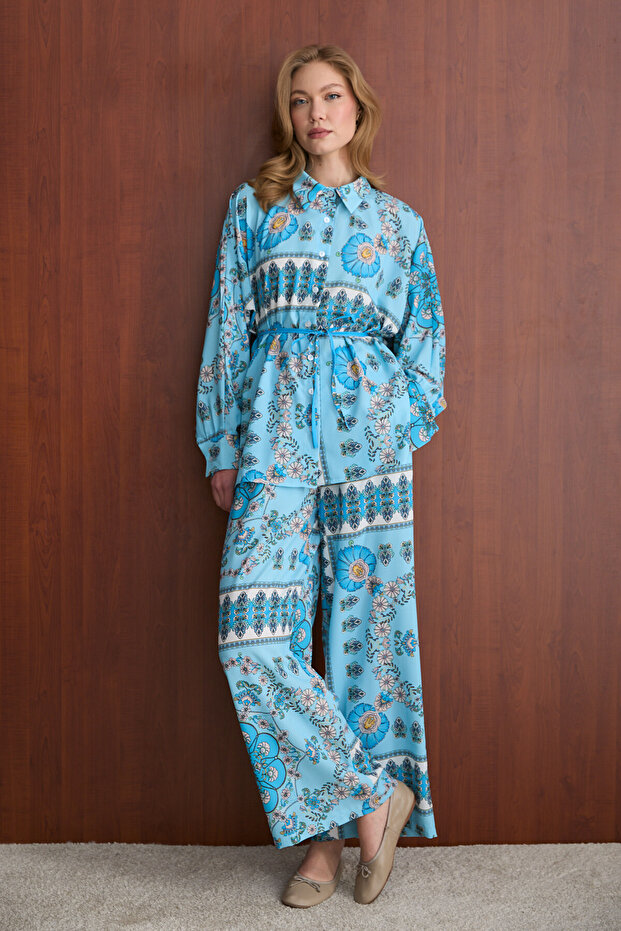 Patterned Shirt Set 32-2385-1
