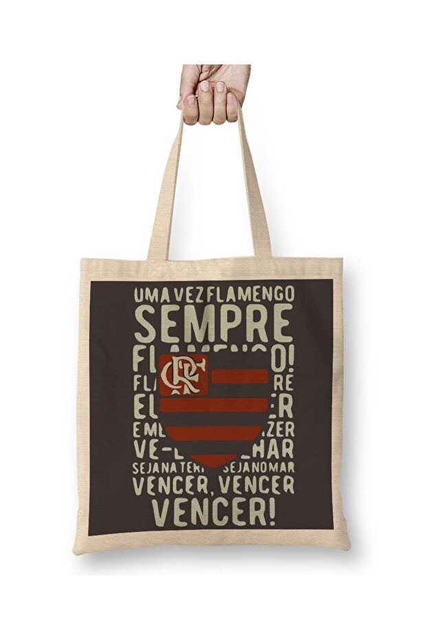 Semper Flamengo Cinza Chumbo Tote Bag Long Handle