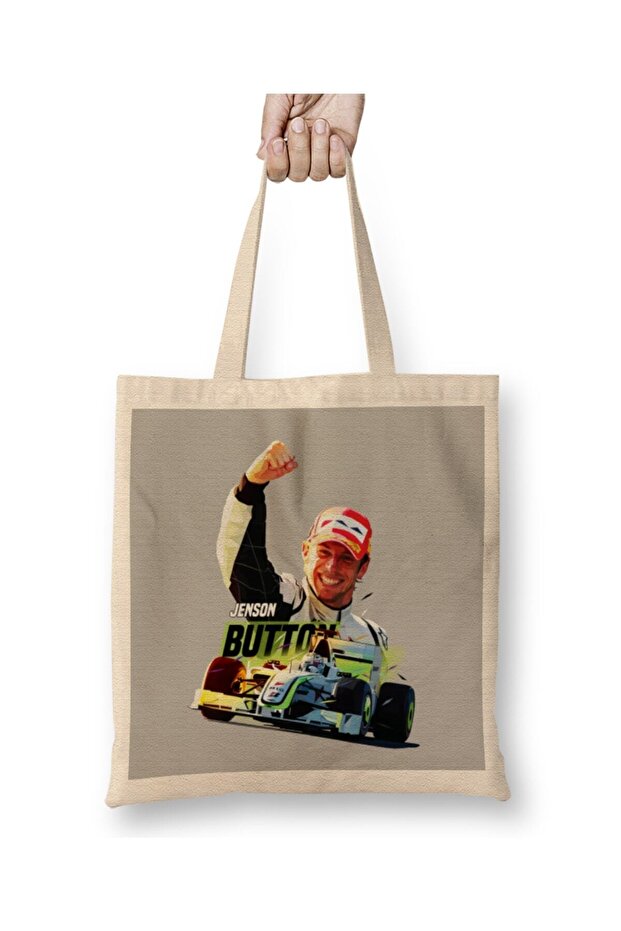 Low Poly Jenson Button Cloth Bag Long Handle