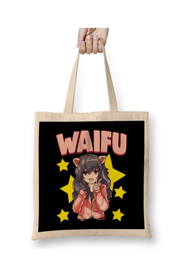 Waifu Anime Girl Japanese Cute Manga Kawaii Senpai Tote Bag Long Handle