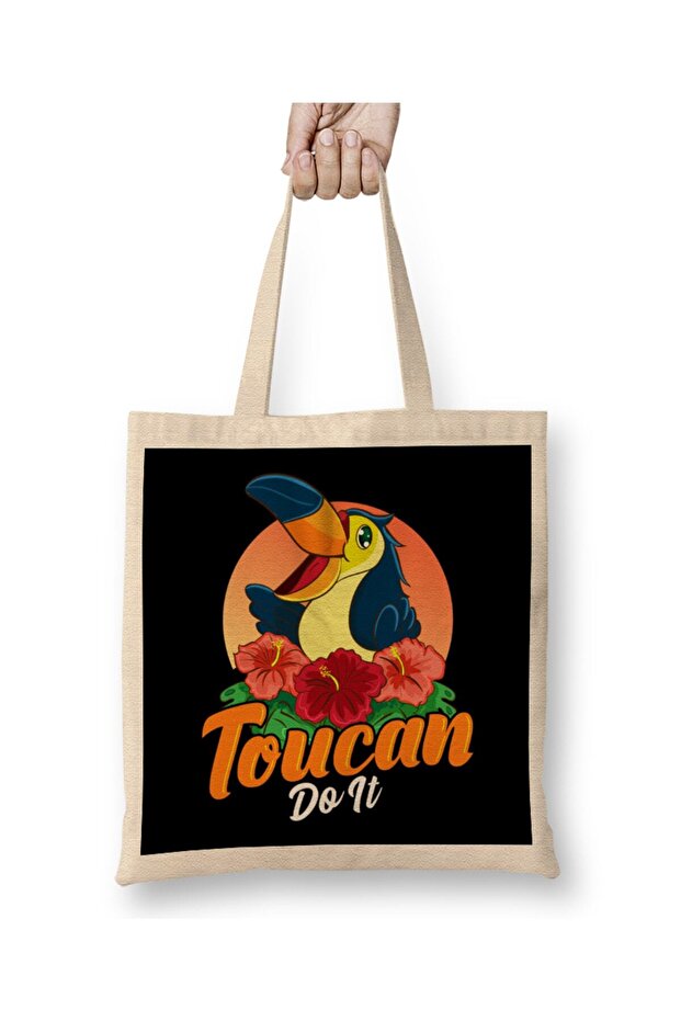 Toucan Do It Funny You Can Do It Pun Bird Obsessed Cloth Bag Long Handle