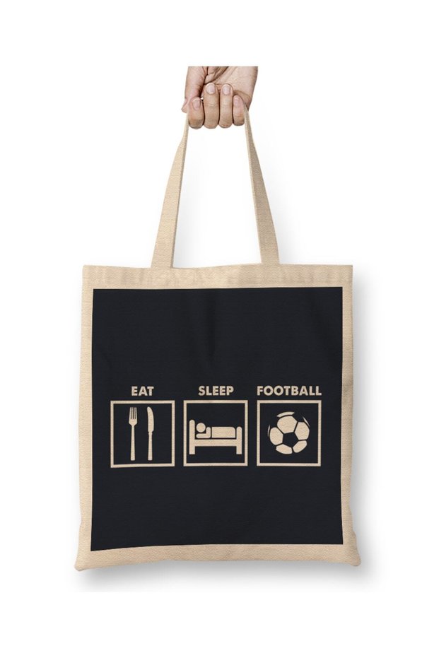 Eat Sleep Football Repeat 2 Cloth Bag Long Handle