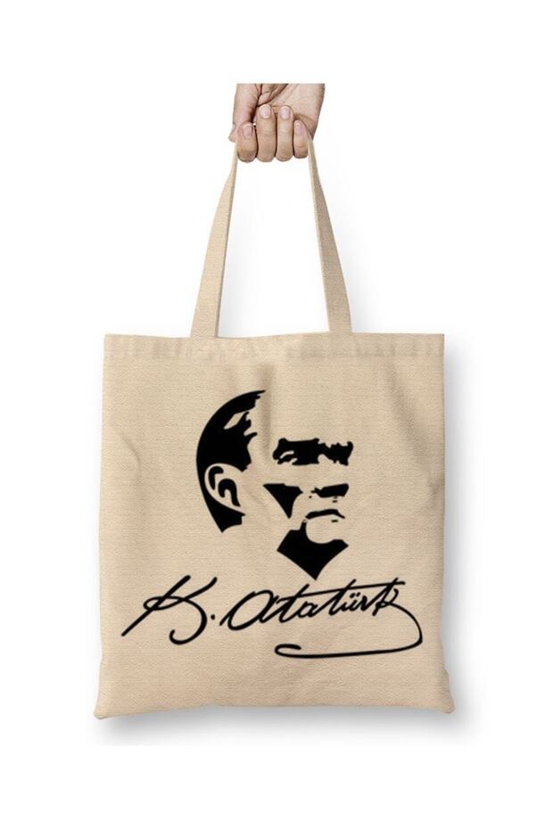 (2) Cloth Bags with Long Handles Signed by Atatürk