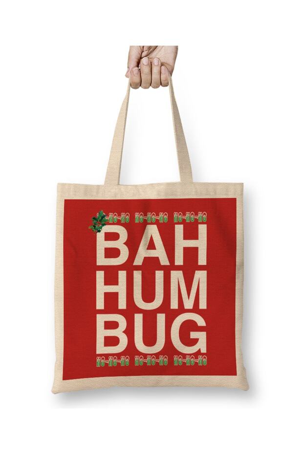 Bah Humbug Christmas Tote Bag Long Handle