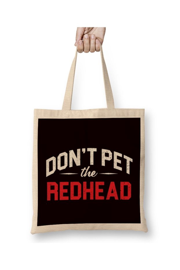 Funny Don´t Pet Redhead Ginger Orange Hair Irish Red Head Cloth Bag Long Handle