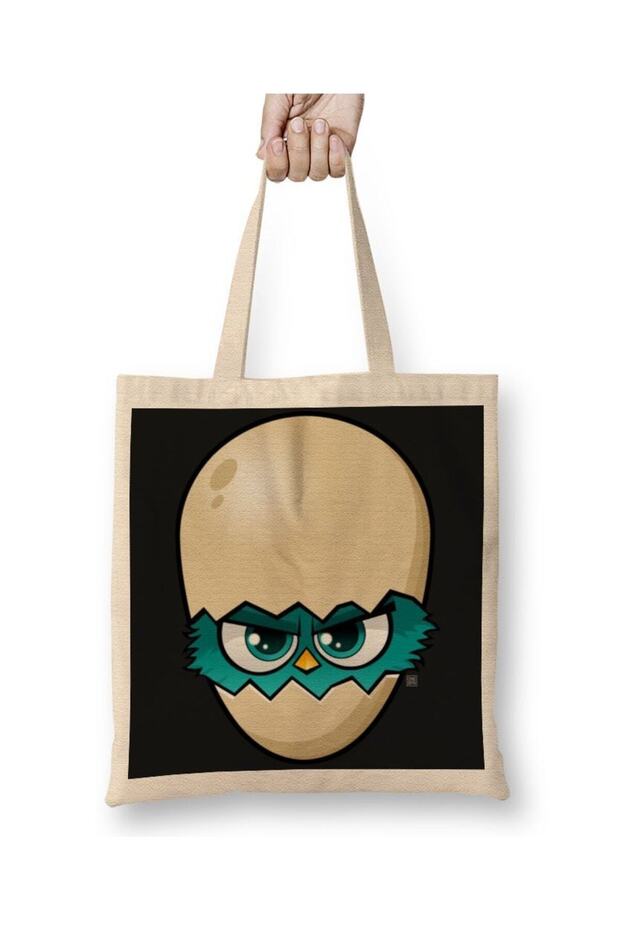 Cute Birdies Brain Cloth Bag with Long Handle