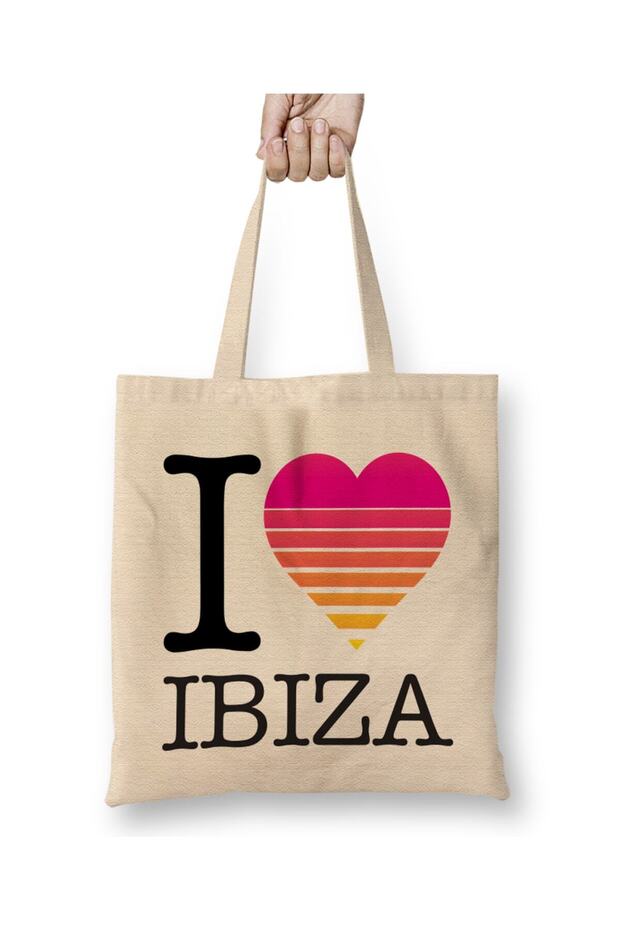 I Heart Ibiza Sunset Cloth Bag Long Handle