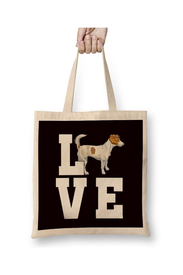 Love Jack Russel Terrier Owner Dogs Dog Puppy Cloth Bag Long Handle