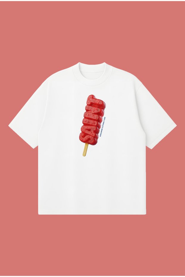 Saint Ice Cream Oversize Boxy Fit Unisex 100% Cotton Tshirt – Printed T-Shirt |   Streetwear