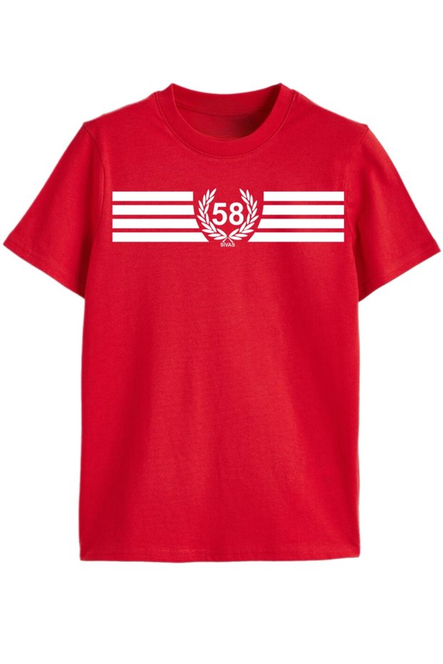 Sivas 58 Legacy – Children's T-Shirt with Wreath Detail and Stripe Print