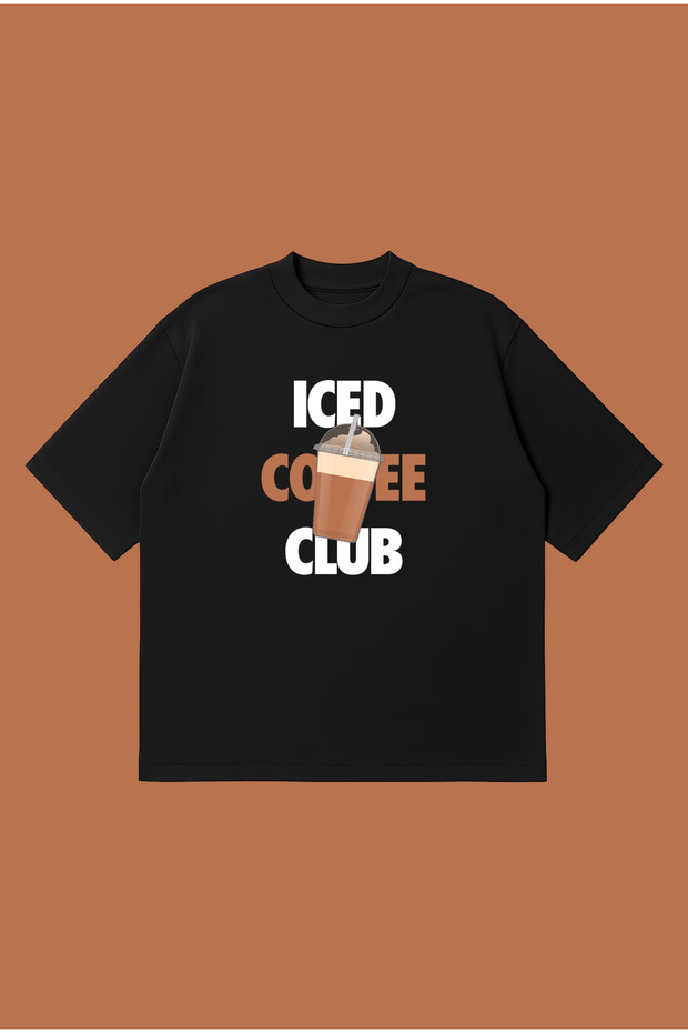 Iced Coffee Club Oversize Boxy Fit Unisex 100% Cotton Tshirt – Printed T-Shirt |   Streetwear