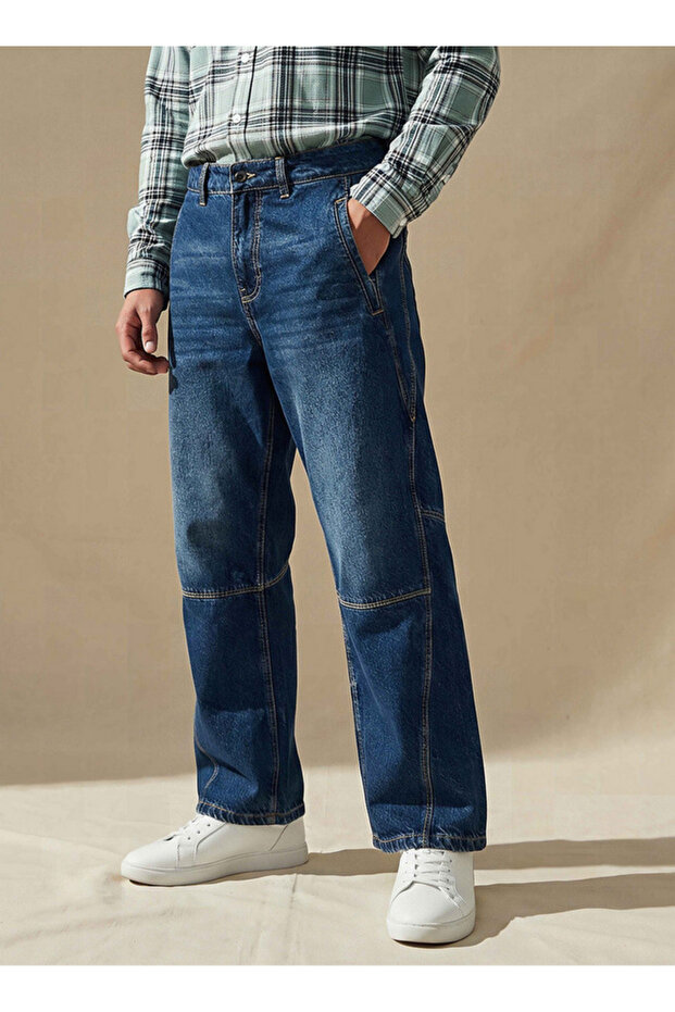 Men Flared Mid-Rise Panelled Jeans