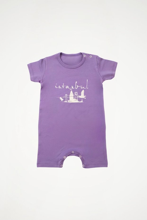 Oeko-Tex ® 100% Cotton Baby Romper | Istanbul City Slogan | Summer Short Sleeve Short Pants