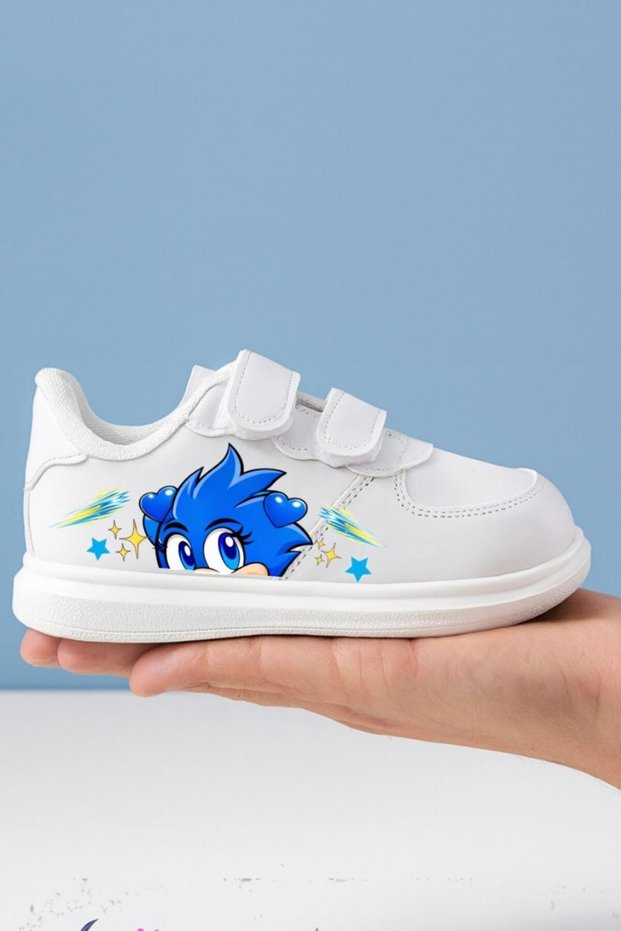Shooting Star Blue Character Printed Children's Sports Shoes