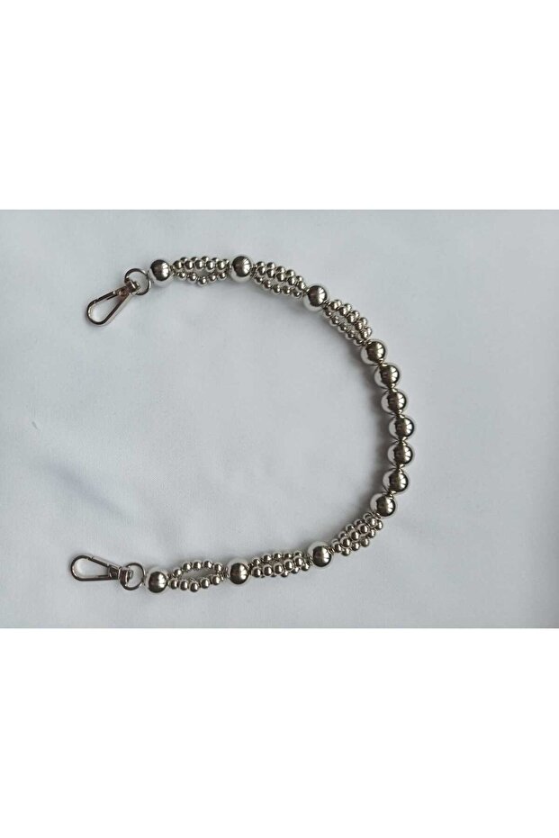 41 cm Silver Beaded Bag Sapi - Single