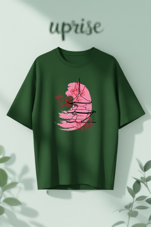 Sakura Japan Aesthetic Printed Cotton Oversize T-Shirt