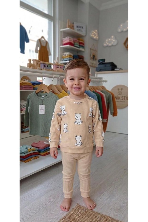 Baby Set with Teddy Bear Print