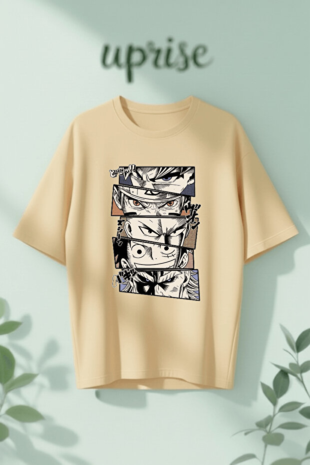 Anime Eyes Aesthetic Printed Cotton Oversize T-Shirt
