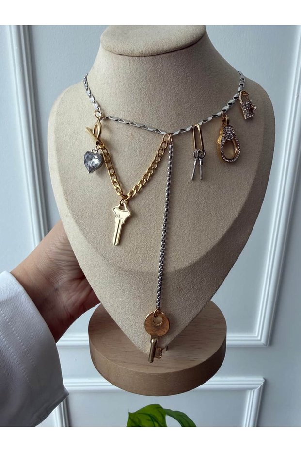 Zr Model Key Charm Necklace 50cm