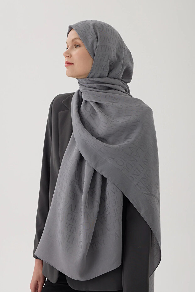 60% Floss 40% Cotton Logo Shawl_Metallic_Blue
