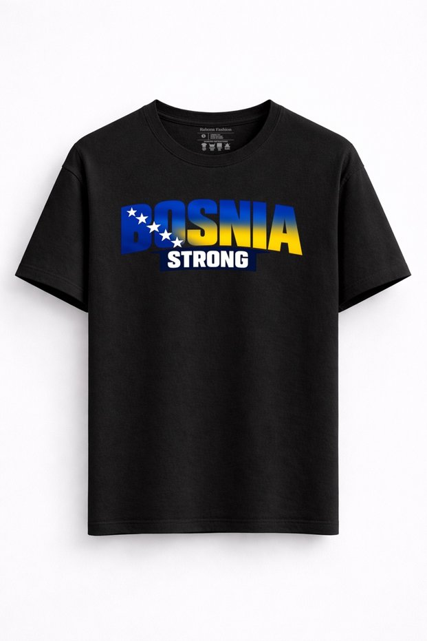 Bosnia Strong Legacy – Bosna Flag Effect Printed Sweatshirt / Hoodie / T-Shirt / Tank Top (Optional)